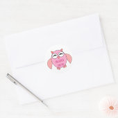 かわいい愛のメッセージフクロウのシール ラウンドシール (封筒)