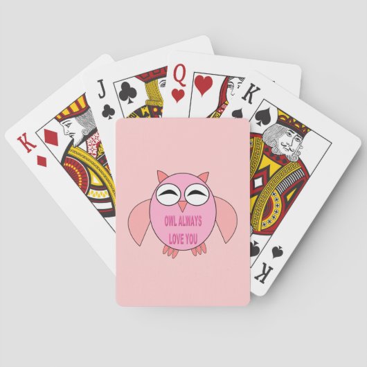かわいい愛のメッセージ遊フクロウのカード トランプ (裏面)