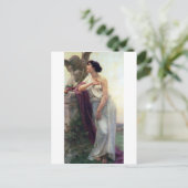 かわいい愛の女性ロマンチックなアンティーク絵画ズ ポストカード (スタンド正面)