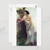 かわいい愛の女性ロマンチックなアンティーク絵画ズ ポストカード (正面/裏面)