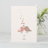 かわいい愛の鳥のウェディング招待カード 招待状 (スタンド正面)