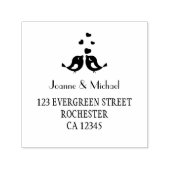 かわいい愛の鳥カスタムウェディングセルフィニングスタンプ セルフインキングスタンプ (デザイン)