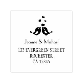 かわいい愛の鳥カスタムウェディングセルフィニングスタンプ セルフインキングスタンプ