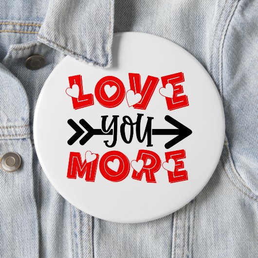 かわいい愛もっと単語アートバレンタインデー 缶バッジ (インサイチュ)