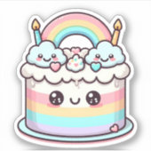 かわいい愛らしいかわいいお誕生日ケーキ シール (正面)