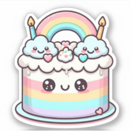 かわいい愛らしいかわいいお誕生日ケーキ シール
