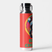 かわいい愛らしいかわいいチビ(小さくかわいく書いた感じ)クマyクリスマスベア ウォーターボトル (正面)