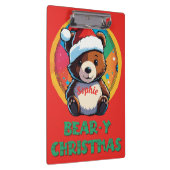 かわいい愛らしいかわいいチビ(小さくかわいく書いた感じ)クマyクリスマスベア クリップボード (右)