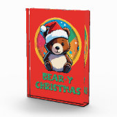 かわいい愛らしいかわいいチビ(小さくかわいく書いた感じ)クマyクリスマスベア フォトブロック (右)