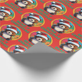 かわいい愛らしいかわいいチビ（小さくかわいく書いた感じ）クマyクリスマスベア ラッピングペーパー (角)