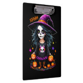 かわいい愛らしいかわいいハロウィンウィッチ クリップボード (右)