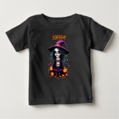 かわいい愛らしいかわいいハロウィンウィッチ ベビーTシャツ (正面)