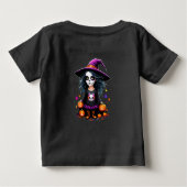 かわいい愛らしいかわいいハロウィンウィッチ ベビーTシャツ (裏面)
