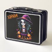 かわいい愛らしいかわいいハロウィンウィッチ メタルランチボックス (裏面)