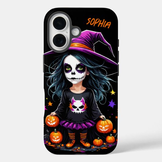かわいい愛らしいかわいいハロウィンウィッチ Case-Mate iPhoneケース (裏面)