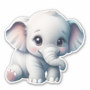 かわいい愛らしいかわいいベビーゾウ シール