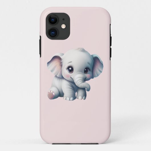 かわいい愛らしいかわいいベビーゾウ Case-Mate iPhoneケース (裏面)