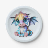 かわいい愛らしいかわいいベビードラゴン ペーパープレート (正面)