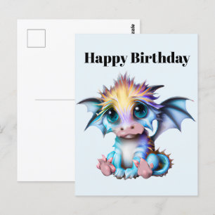 かわいい愛らしいかわいいベビードラゴン ポストカード