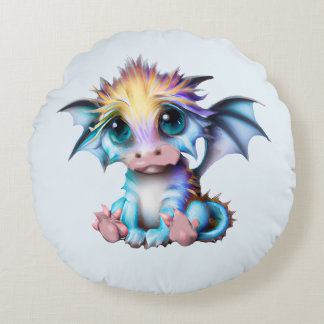 かわいい愛らしいかわいいベビードラゴン ラウンドクッション