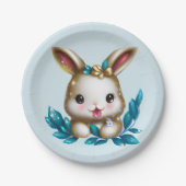 かわいい愛らしいかわいいベビーバニー ペーパープレート (正面)
