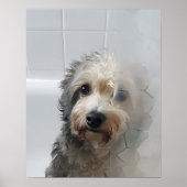 かわいい愛らしいウエストハイランドホワイトテリア ポスター (正面)