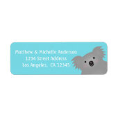 かわいい愛らしいオーストラリアの漫画コアラベアーブルー ラベル (正面)