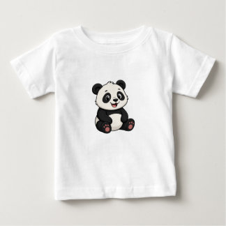 かわいい愛らしいキャラクターパンダの赤ちゃんTシャツ ベビーTシャツ