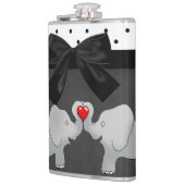 かわいい愛らしいゾウ、水玉模様、ブラックボウ フラスク (左)