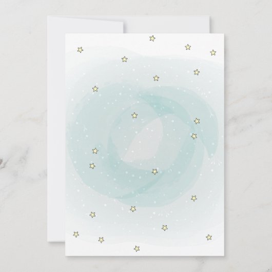 かわいい愛らしいディノ飛行機スターベビーシャワー 招待状 (裏面)