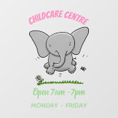 かわいい愛らしいベビー象の漫画イラストレーション ウィンドウサイン (シート)