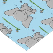 かわいい愛らしいベビー象の漫画イラストレーション ショートテーブルランナー (コーナー)