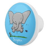 かわいい愛らしいベビー象の漫画イラストレーション セラミックノブ (右)