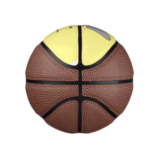 かわいい愛らしいベビー象の漫画イラストレーション ミニバスケットボール (右)