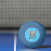 かわいい愛らしいベビー象の漫画イラストレーション 卓球ボール (ネット)