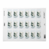 かわいい愛らしいホッキョクグマ抱きクリスマスツリー ラベル (フルシート)