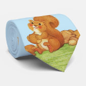 かわいい愛らしいリスのナッツ ネクタイ (ロール)