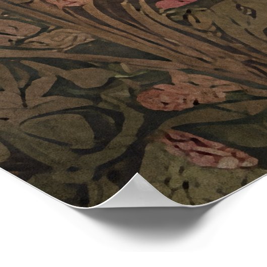 かわいい愛らしいヴィンテージスタイルチビ（小さくかわいく書いた感じ）かわいいガールアート ポスター (角)