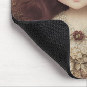 かわいい愛らしいヴィンテージスタイルチビ（小さくかわいく書いた感じ）かわいいガールアート マウスパッド (コーナー)