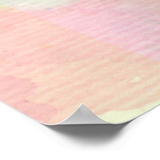 かわいい愛らしいヴィンテージ水色の鳥フローラ ポスター (角)