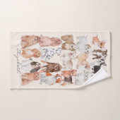 かわいい愛らしい子犬 バスタオルセット (ハンドタオル)