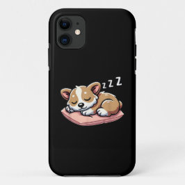 かわいい愛らしい寝ている動物好きウェルシュコーギP iPhone 11 ケース