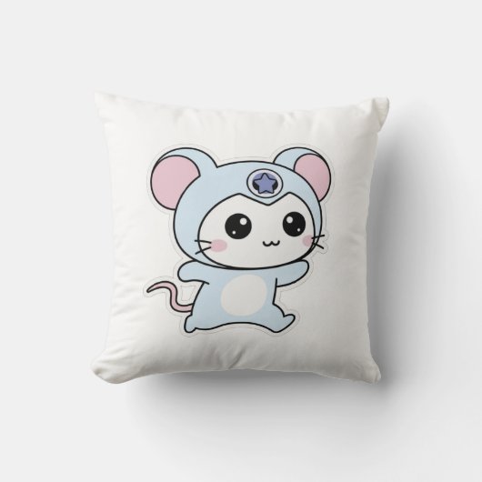 かわいい愛らしい小さなねずみ クッション (正面)