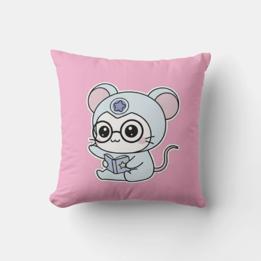 かわいい愛らしい小さなねずみ クッション (正面)