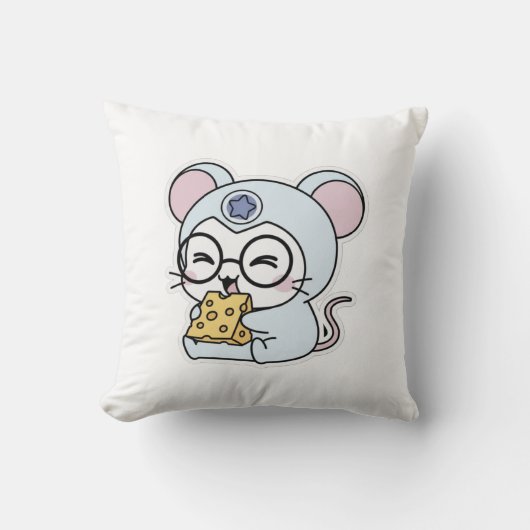かわいい愛らしい小さなねずみ クッション (正面)