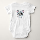 かわいい愛らしい小さなネズミ ベビーボディスーツ (裏面)