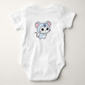 かわいい愛らしい小さなネズミ ベビーボディスーツ (裏面)