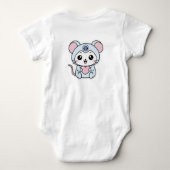 かわいい愛らしい小さなネズミ ベビーボディスーツ (裏面)