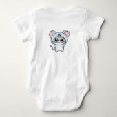 かわいい愛らしい小さなネズミ ベビーボディスーツ (裏面)
