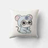 かわいい愛らしい小さな可愛いねずみ クッション (裏面)
